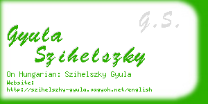 gyula szihelszky business card